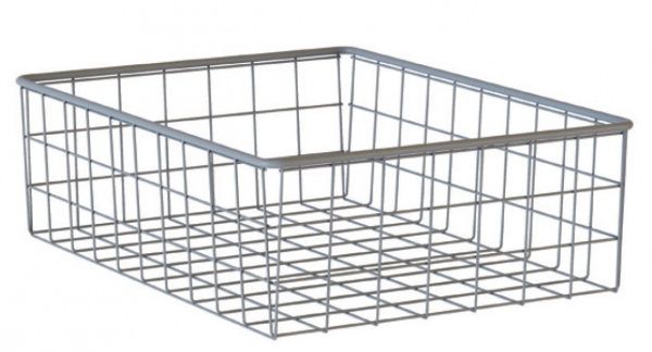 Корзина выдвижная 12х50х50, с доборами, для шкафа шириной 60 см, серебристый металлик