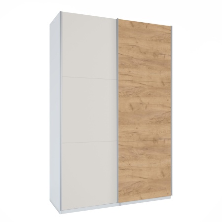 Шкаф-купе ЛАЙТ Е1, 220х160х58, ЛДСП, Дуб золотой/Кашемир, с ящиками, полками и штангами