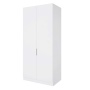Шкаф 2-дверный распашной ЛАЙТ К3, 220х100х60, ЛДСП, Белый перламутр, с полками