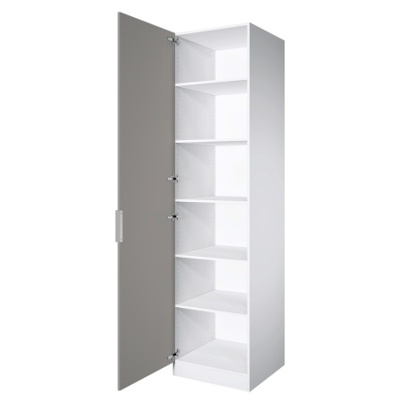 Шкаф 1-дверный ЛАЙТ К3, 240х60х42, ЛДСП, Шиншилла серая, с полками