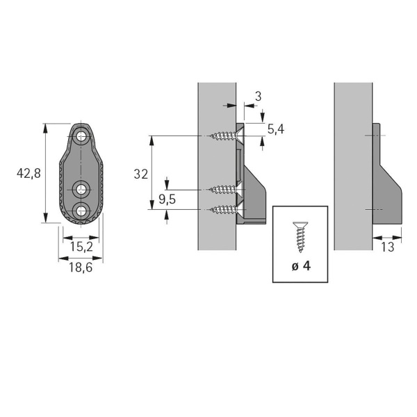 Штанга со штангодержателями для шкафа 60 см