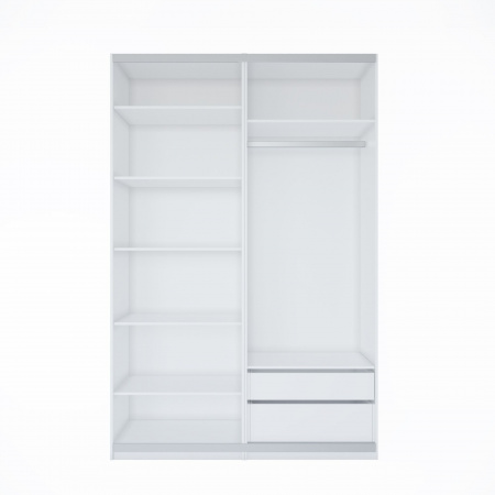 Шкаф-купе ЛАЙТ Е3, 240х120х58, ЛДСП, Кашемир, с ящиками, полками и штангой