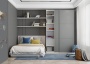 Шкаф-купе ЛАЙТ Е3, 220х200х58, ЛДСП, Шиншилла, с ящиками, полками и штангой