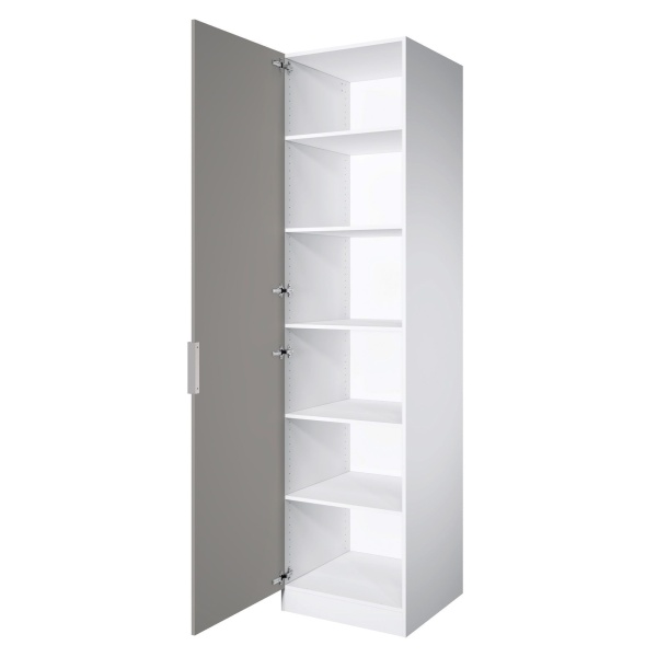 Шкаф 1-дверный ЛАЙТ К3, 220х60х42, ЛДСП, Шиншилла серая, с полками