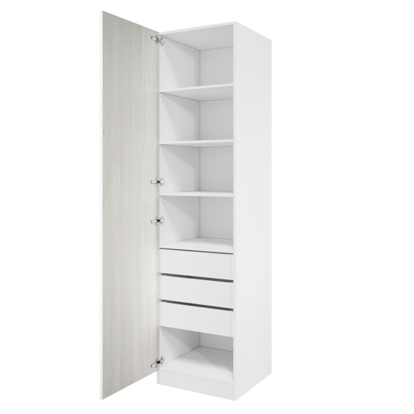 Дверь 230х60 для распашного шкафа шириной 60 см, ЛДСП цвет Скандинавское белое дерево