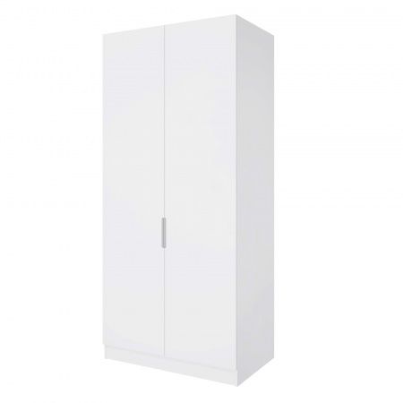 Шкаф 2-дверный распашной ЛАЙТ К3, 220х100х42, ЛДСП, Белый перламутр, с полками