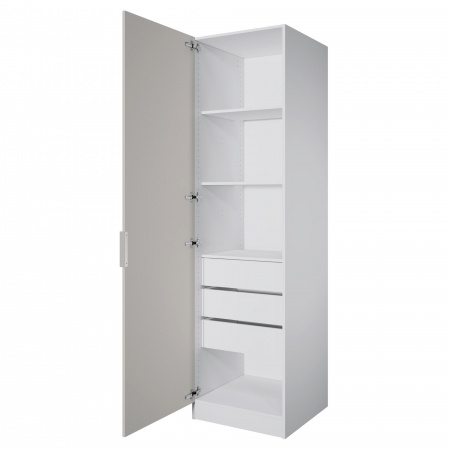 Шкаф 1-дверный ЛАЙТ К1, 220х60х42, ЛДСП, Кашемир, с ящиками и полками