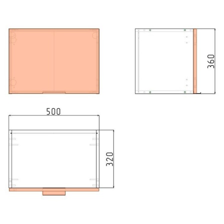 Корпус навесного шкафа ЛАЙТ под одну дверь ЛДСП белый 36х50х32 см