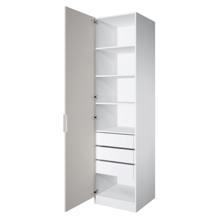 Шкаф 1-дверный ЛАЙТ К1, 240х60х42, ЛДСП, Кашемир, с ящиками и полками