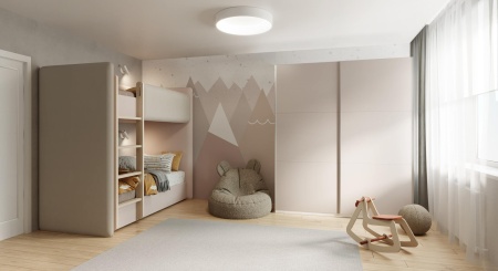 Шкаф-купе ЛАЙТ Е1, 220х200х58, ЛДСП, Кашемир, с ящиками, полками и штангами