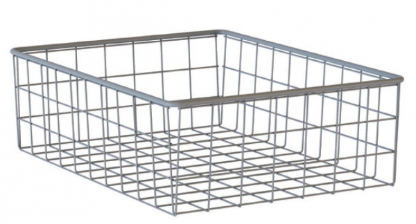 Корзина выдвижная 12х50х50, с доборами, для шкафа шириной 60 см, серебристый металлик