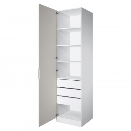 Шкаф 1-дверный ЛАЙТ К1, 240х60х42, ЛДСП, Кашемир, с ящиками и полками