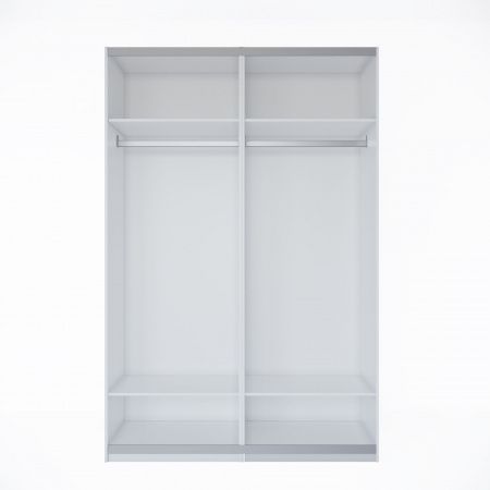 Шкаф-купе ЛАЙТ Е2, 240х160х58, ЛДСП, Шиншилла, с полками и штангами