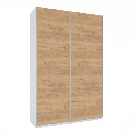 Шкаф-купе ЛАЙТ Е2, 220х200х58, ЛДСП, Дуб золотой, с полками и штангами