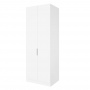 Шкаф 2-дверный распашной ЛАЙТ К1, 240х80х42, ЛДСП, Белый перламутр, с ящиками и полками
