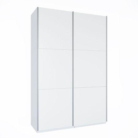 Шкаф-купе ЛАЙТ Е3, 240х200х58, ЛДСП, Белый перламутр, с ящиками, полками и штангой