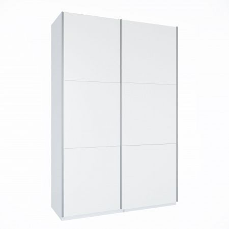 Шкаф-купе ЛАЙТ Е2, 240х160х58, ЛДСП, Белый перламутр, с полками и штангами