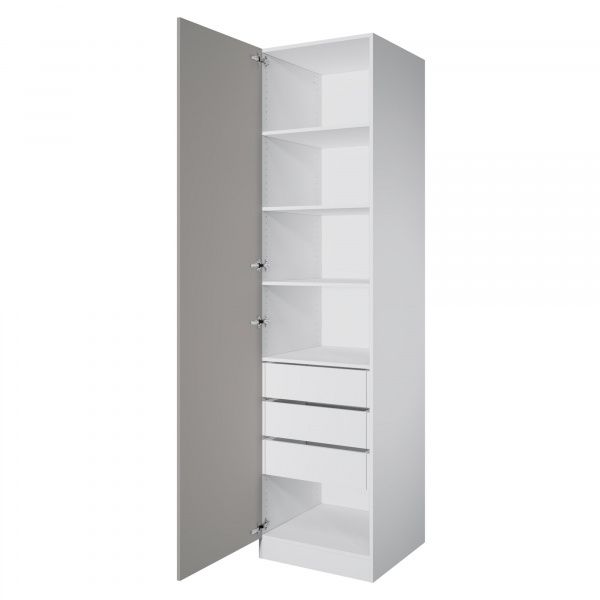 Дверь 230х60 для распашного шкафа шириной 60 см, ЛДСП цвет Шиншилла серая