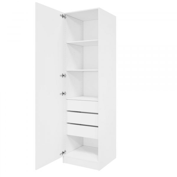 Дверь 210х60 для распашного шкафа шириной 60 см, ЛДСП цвет Белый перламутр