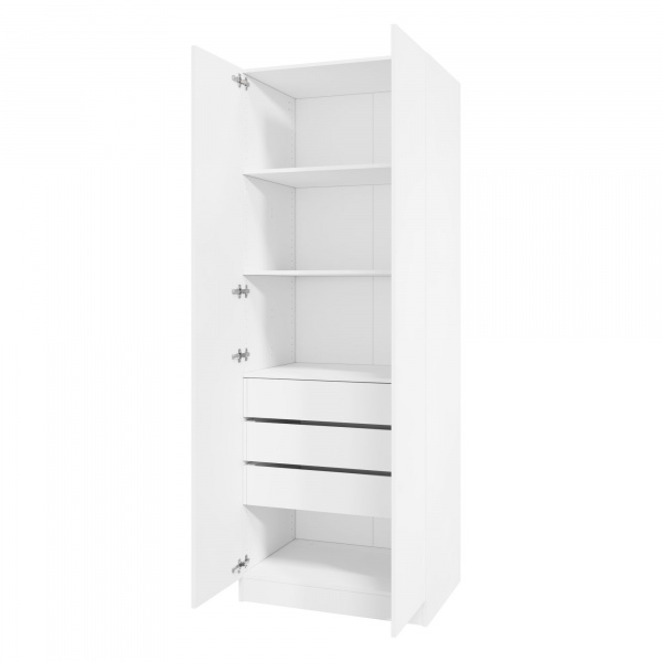 Дверь 210х40 для распашного шкафа шириной 80 см, ЛДСП цвет Белый перламутр