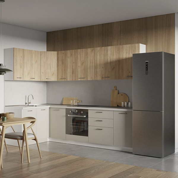 Кухонный гарнитур 214x140х275x60 см, ЛДСП, цвет Дуб Золотой/Кашемир, 13 секций