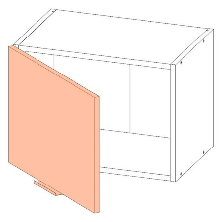 Корпус навесного шкафа ЛАЙТ под одну дверь ЛДСП белый 36х50х32 см