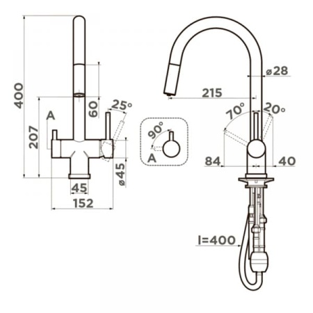 Смеситель Omoikiri Akita-S-LG латунь/светлое золото (4994350)
