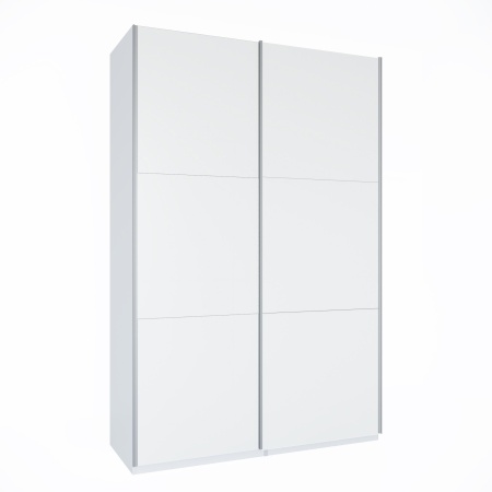 Шкаф-купе ЛАЙТ Е1, 220х160х58, ЛДСП, Белый перламутр, с ящиками, полками и штангами