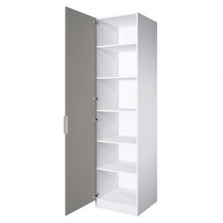 Шкаф 1-дверный ЛАЙТ К3, 240х60х42, ЛДСП, Шиншилла серая, с полками