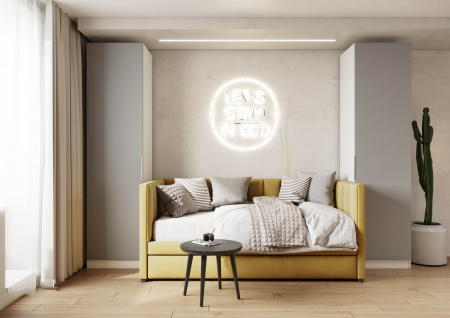 Шкаф 1-дверный ЛАЙТ К3, 220х60х60, ЛДСП, Шиншилла серая, с полками