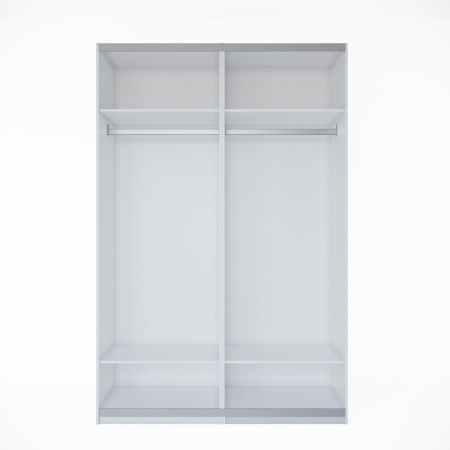 Шкаф-купе с зеркалом ЛАЙТ Е2, 220х160х58, ЛДСП, Кашемир, с полками и штангами