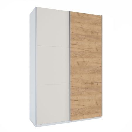 Шкаф-купе ЛАЙТ Е2, 240х120х58, ЛДСП, Дуб золотой/Кашемир, с полками и штангами