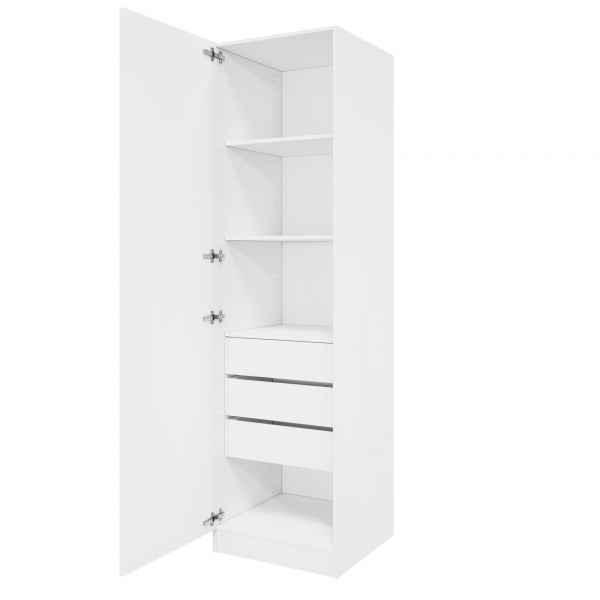 Дверь 210х60 для распашного шкафа шириной 60 см, ЛДСП цвет Белый перламутр