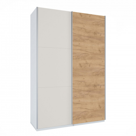 Шкаф-купе ЛАЙТ Е2, 220х200х58, ЛДСП, Дуб золотой/Кашемир, с полками и штангами