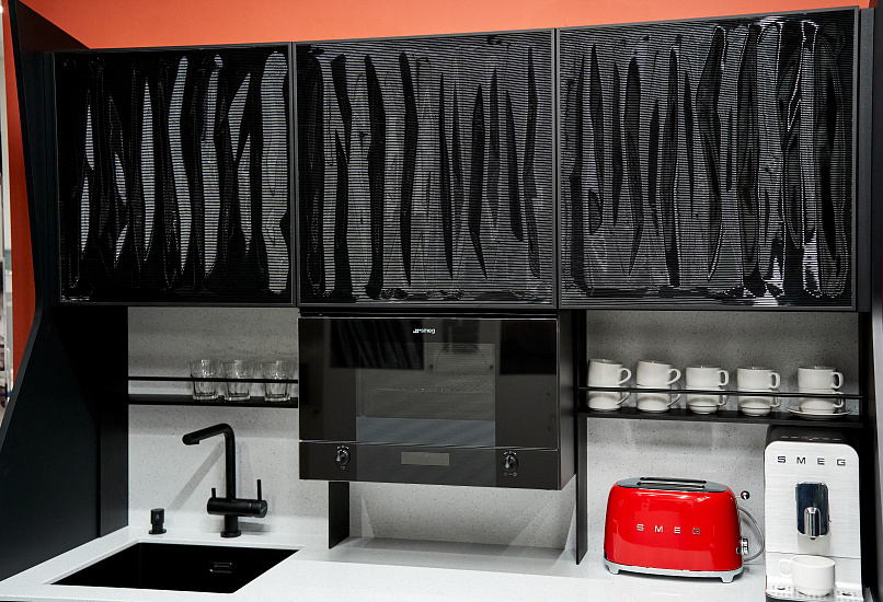 Кухня ДИДЖИ  с трехмерными фасадами фото 1