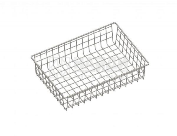 Корзина выдвижная 12х71х35 с доборами, для неглубокого шкафа шириной 80 см, серебристый металлик