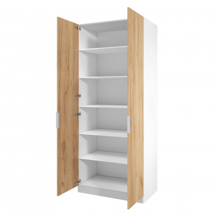 Шкаф 2-дверный распашной ЛАЙТ К3, 240х100х42, ЛДСП, Дуб золотой, с полками