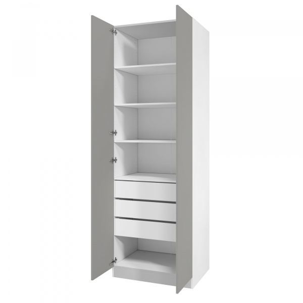 Дверь 230х40 для распашного шкафа шириной 80 см, ЛДСП цвет Шиншилла серая