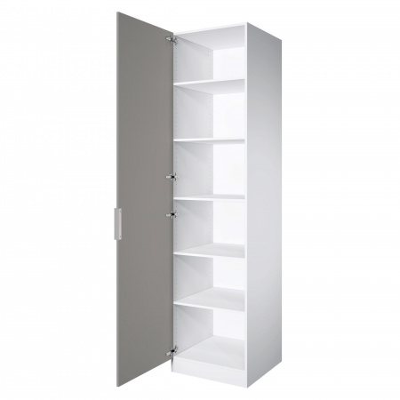 Шкаф 1-дверный ЛАЙТ К3, 220х60х60, ЛДСП, Шиншилла серая, с полками