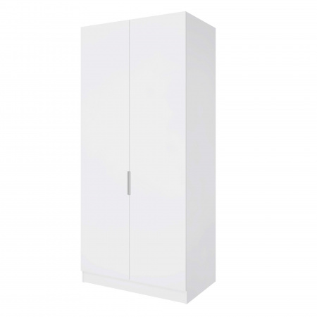 Шкаф 2-дверный распашной ЛАЙТ К1, 240х100х42, ЛДСП, Белый перламутр, с ящиками и полками